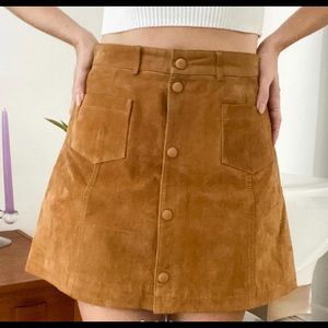 Suede mini skirt